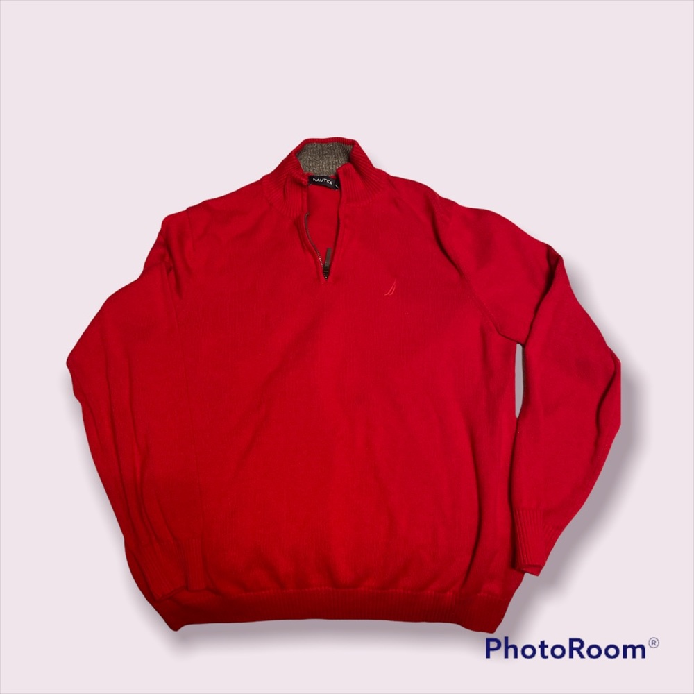 Red nautical quarter zip hoodie